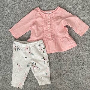 Carters 2-Piece Little Top & Legging Set - New Born Baby Girl